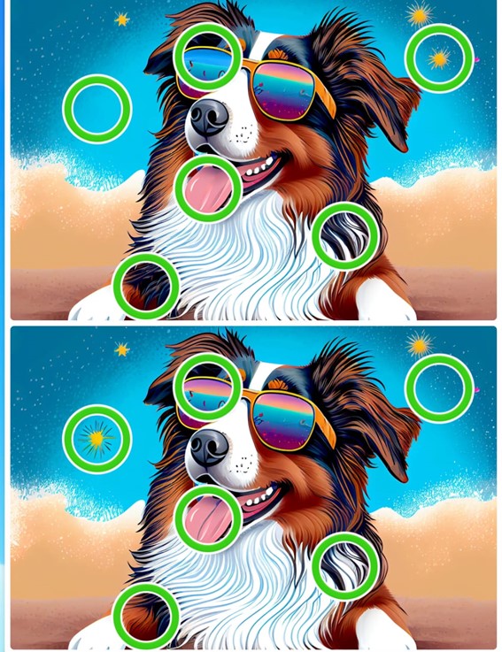 Jogo das diferenças do cão: encontre seis erros nas imagens em 10 segundos Resultado do Jogo das diferenças do cão
