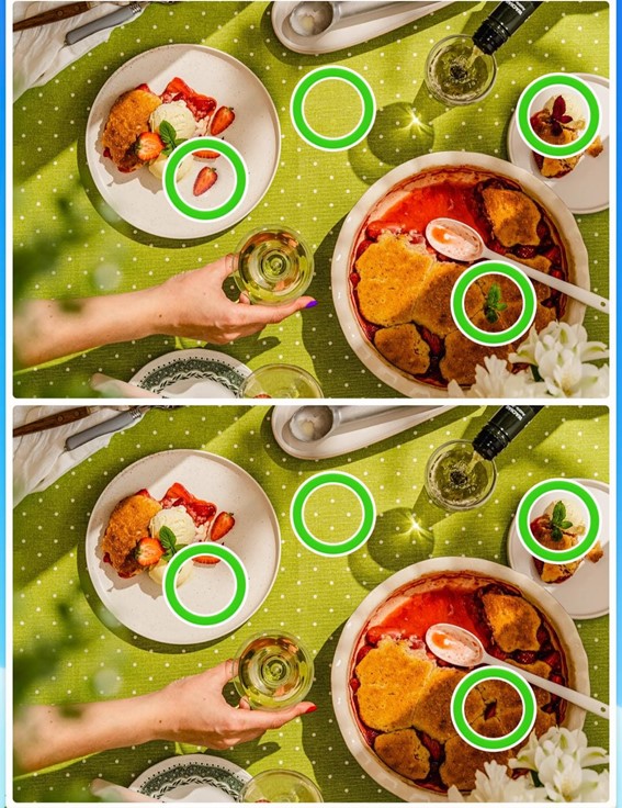 Desafio visual da mesa de jantar: encontre as diferenças em 10 segundos Resultado do Desafio visual da mesa de jantar