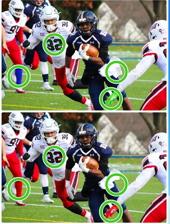 Jogo das diferenças do futebol americano: encontre as diferenças entre as imagens dos esportistas em menos de 10 segundos Resultado do Jogo das diferenças do futebol americano