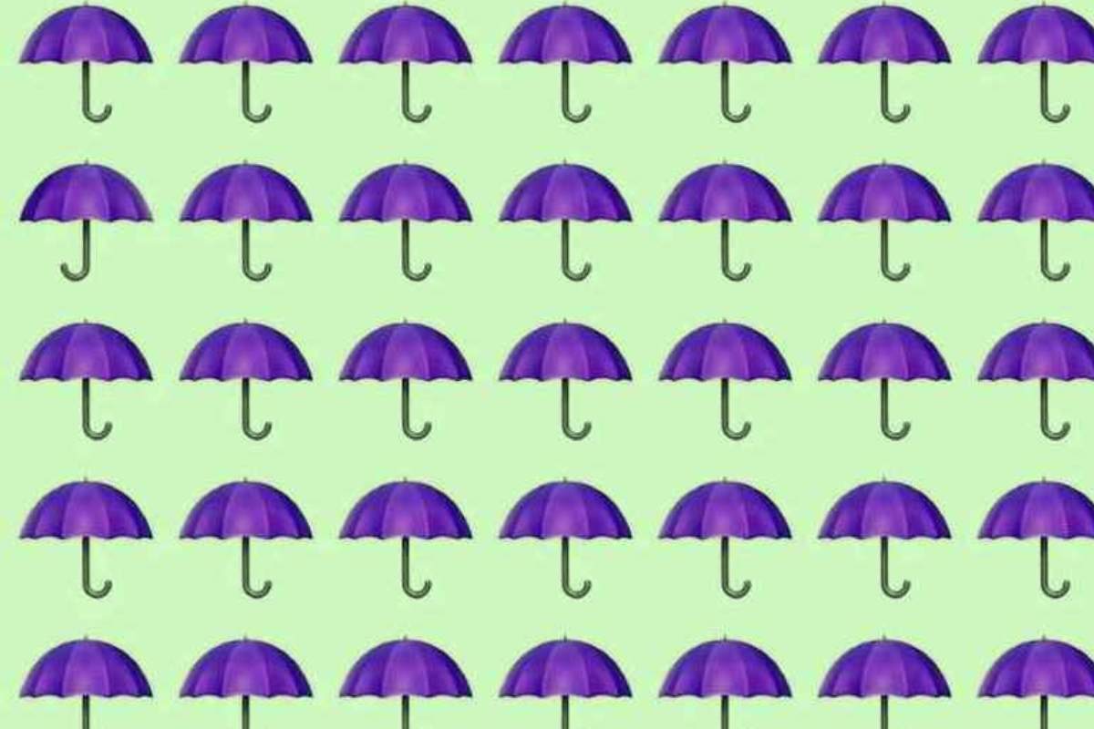 Encontre o guarda-chuva diferente neste desafio.