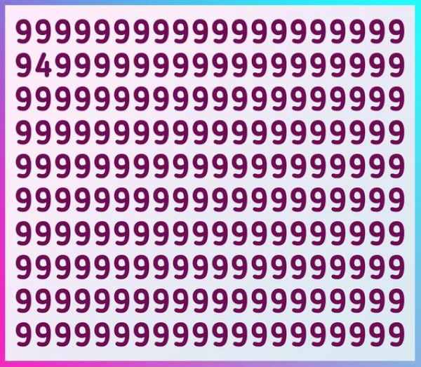 encontre o numero quatro entre os numeros nove's Encontre o número quatro entre os números nove's.