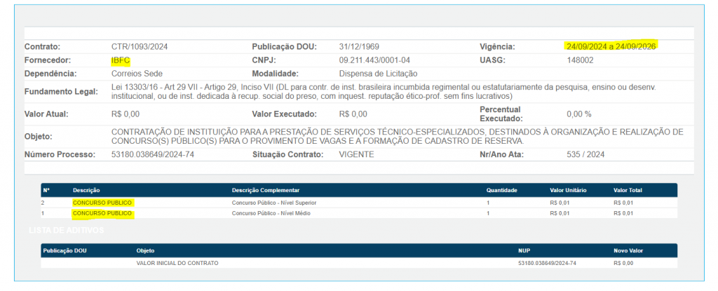 image Extrato de contrato com o IBFC.