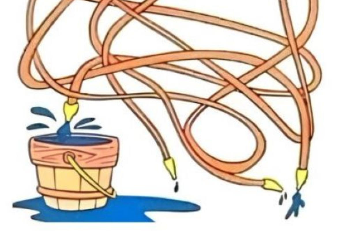 Qual tubo está enchendo o balde?