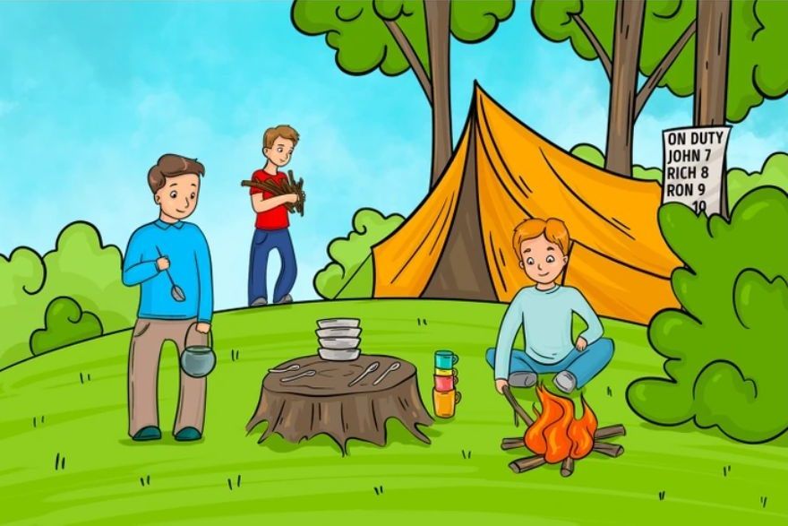 quantas pessoas estao foram acampar Descubra quantas pessoas foram acampar.