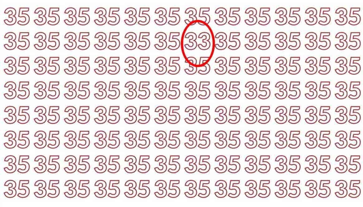 resposta de onde esta o numero entre os Resposta de onde está o número 33 entre os números 35. Fonte: Youtube/Reprodução.