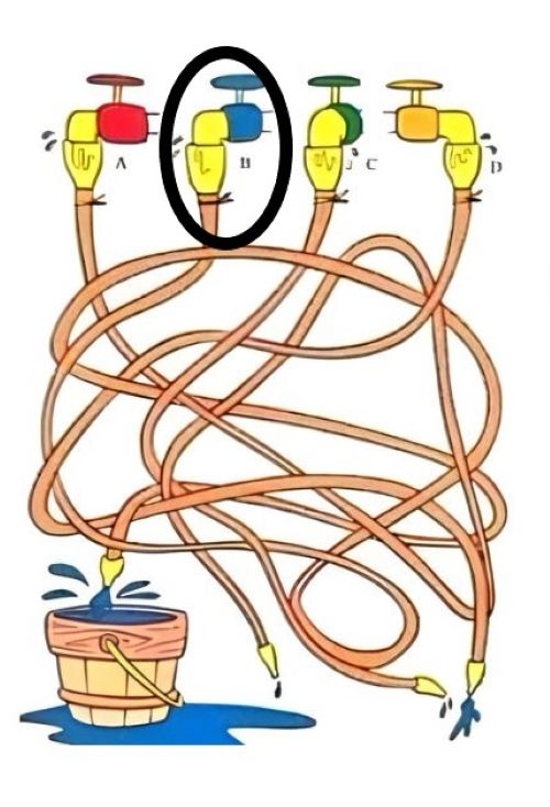 resposta de qual tubo esta enchendo o balde Resposta de qual tubo está enchendo o balde.