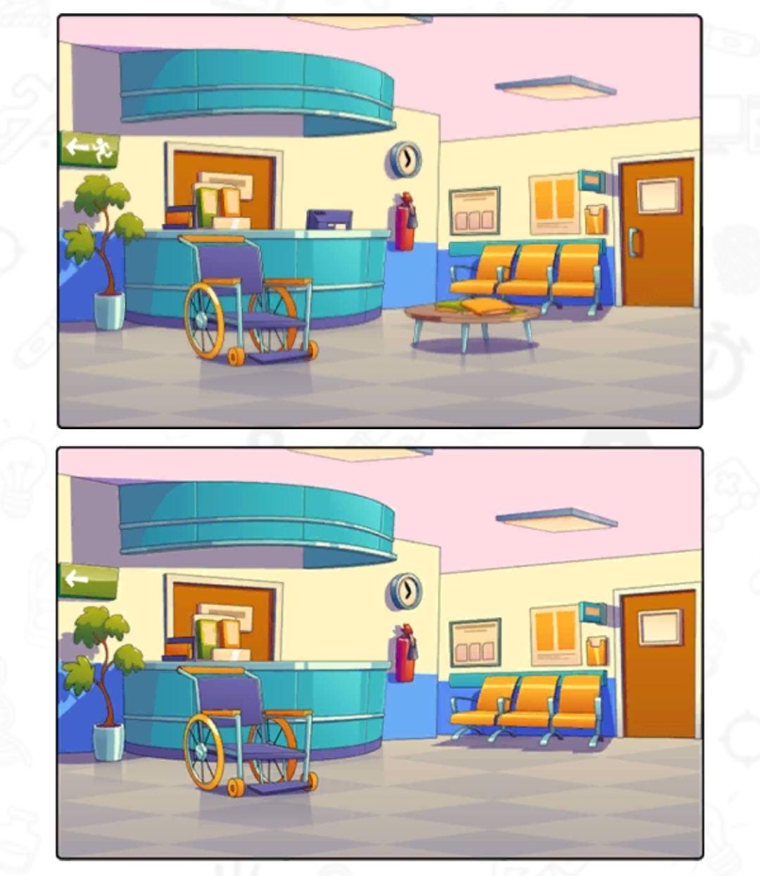 Jogo das diferenças no hospital Jogo das diferenças no hospital
