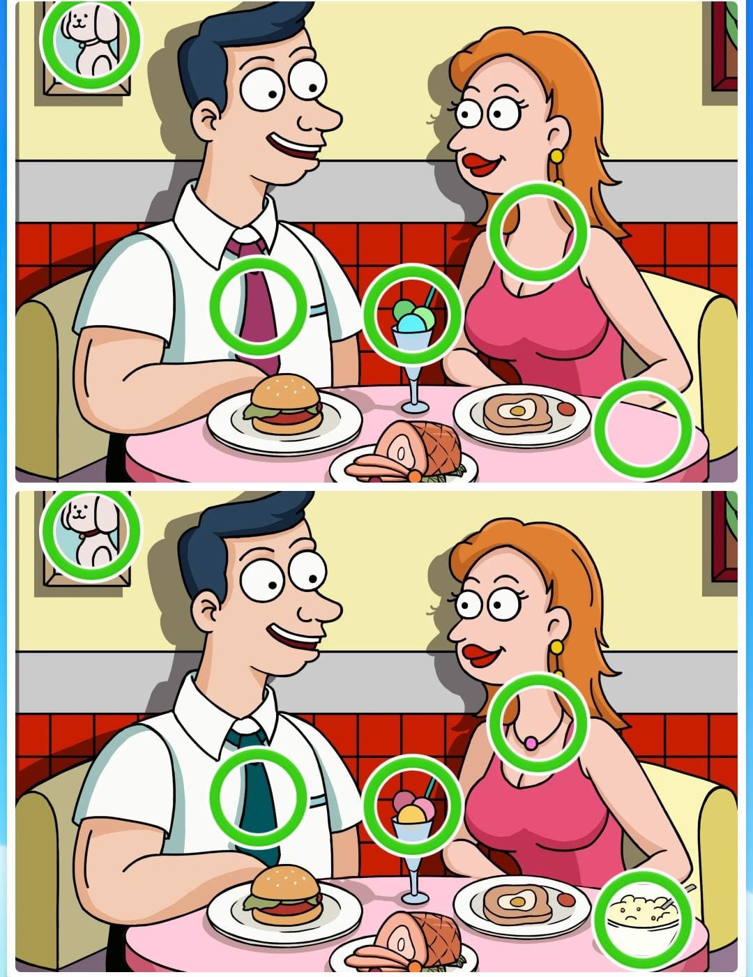 Resultado do Jogo das diferenças do casal Resultado do Jogo das diferenças do casal