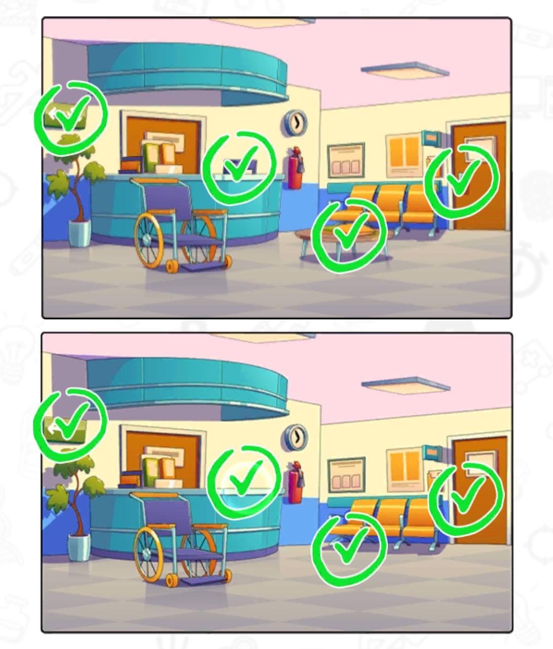 Resultado do Jogo das diferenças no hospital Resultado do Jogo das diferenças no hospital