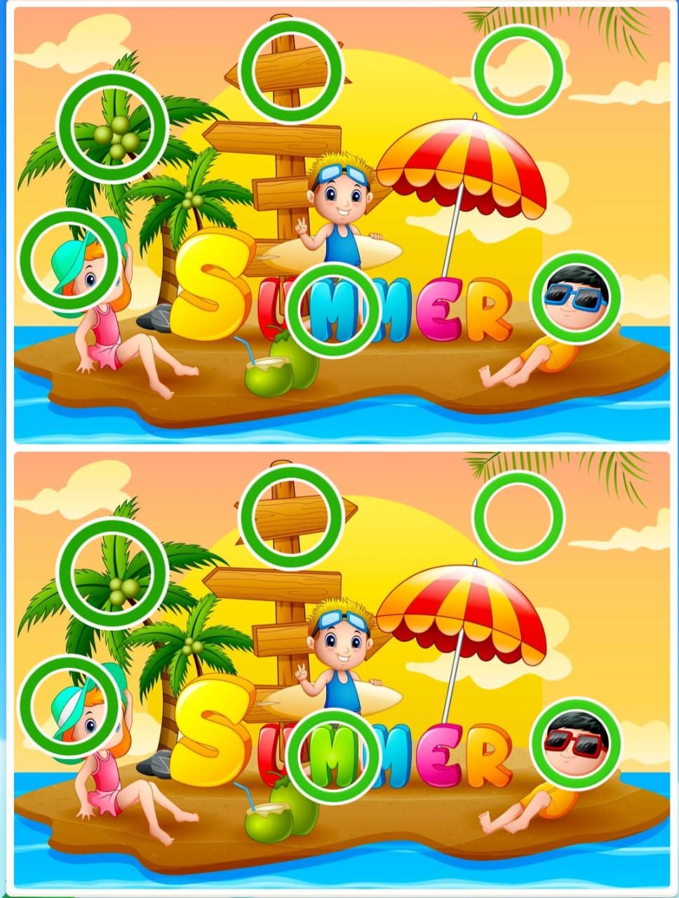 Resultado do Jogo dos seis erros do verão Resultado do Jogo dos seis erros do verão