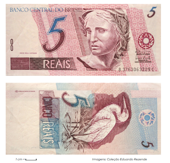 Cédula 5 reais da primeira família do real Cédula 5 reais da primeira família do real