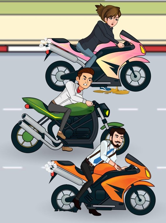 Teste de lógica do motociclista: encontre o vencedor da corrida em menos de 10 segundos Desafio do Teste de lógica do motociclista
