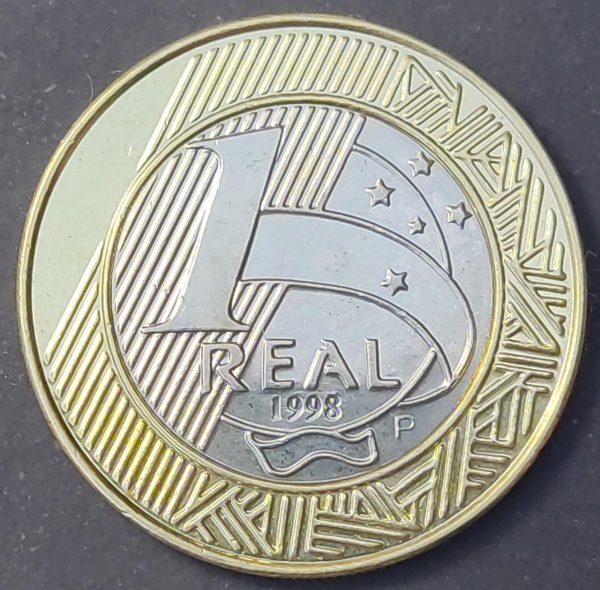 Moedas 1 real 1998 letra P Moedas 1 real 1998 letra P