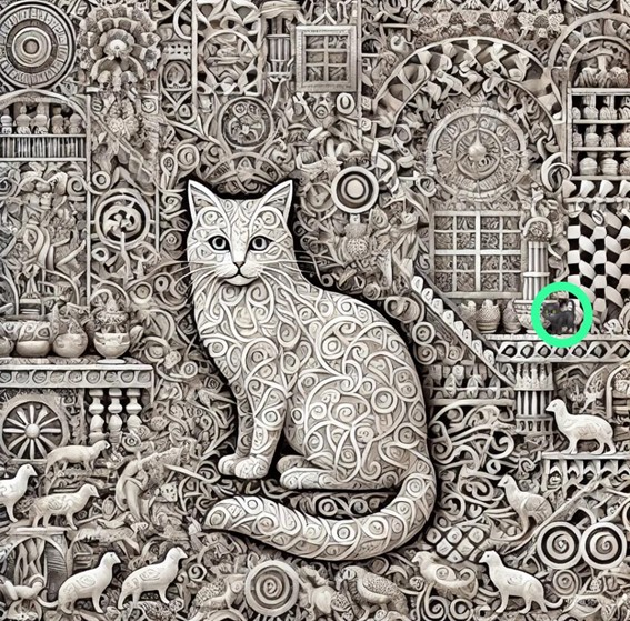 Teste de acuidade do gatinho: encontre o gato preto em menos de 10 segundos Resultado do Teste de acuidade do gatinho