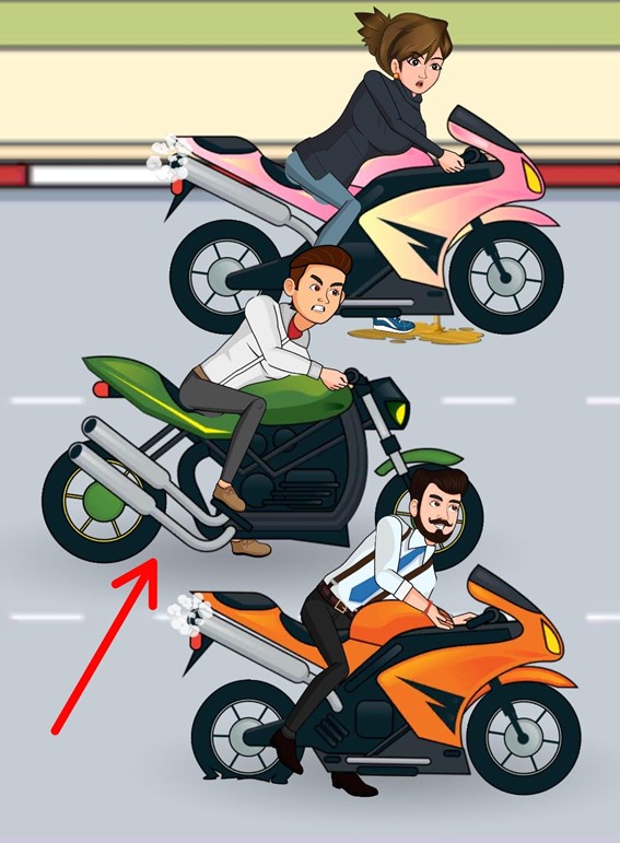 Teste de lógica do motociclista: encontre o vencedor da corrida em menos de 10 segundos Resultado do Teste de lógica do motociclista