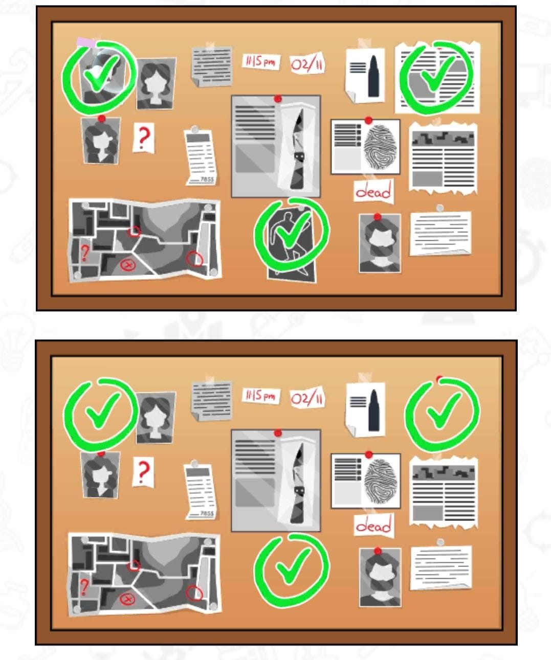 Jogo dos três erros investigativo: encontre três diferenças em menos de 10 segundos Resultado do Jogo dos três erros investigativo