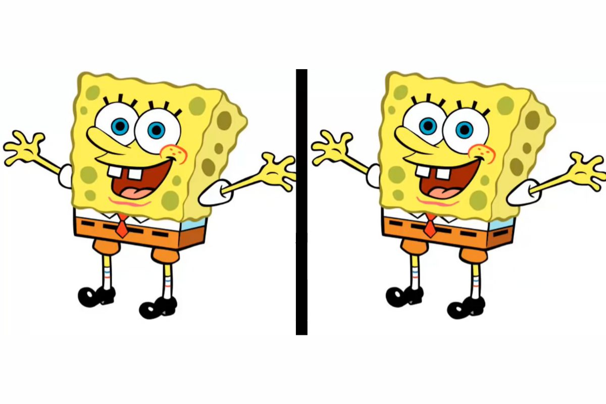 Encontre a diferença na imagem do Bob esponja neste desafio. Fonte: YouTube (Enigmas do Rei Serra).