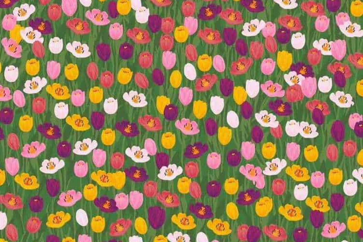 Desafio visual - veja onde está a abelha entre as flores. Fonte: 888 Casino.