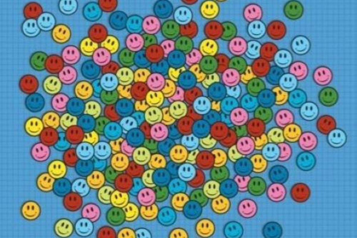 Desafio visual: encontre o emoji triste na imagem. Fonte: Jagran Josh.