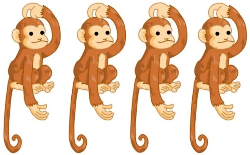 encontre o macaco diferente neste desafio visual Encontre o macaco diferente neste desafio visual. Fonte: Jagran Josh.