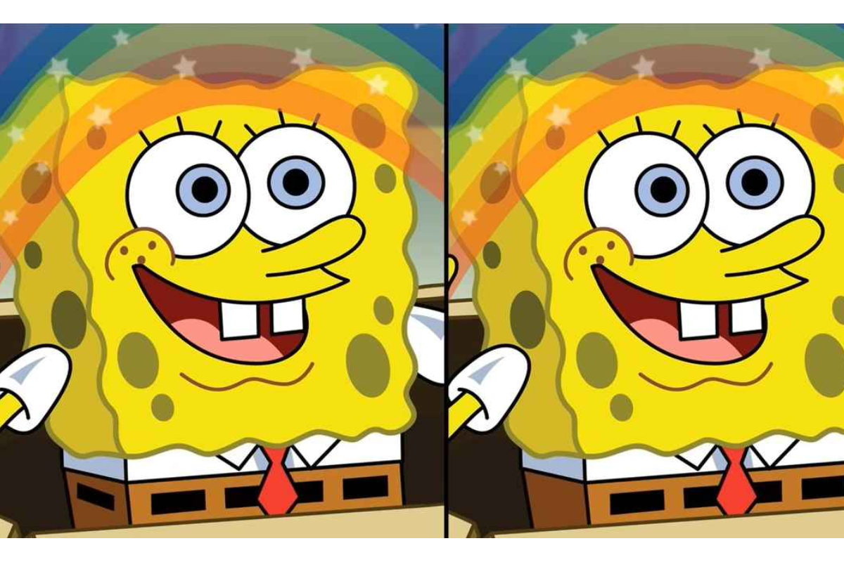 Jogo do erro: encontre a diferença na imagem do Bob Esponja. Fonte: Jagran Josh.