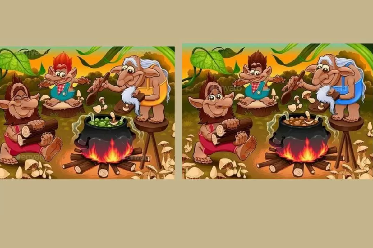 Jogo do erro: encontre as seis diferenças entre as imagens. Fonte: Envato.