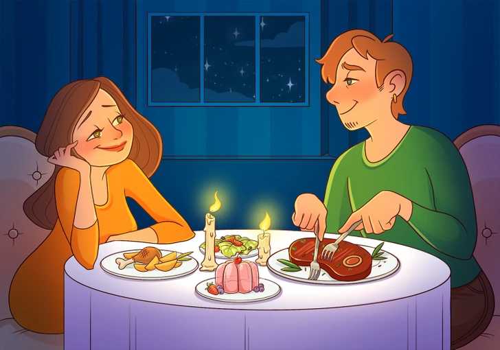 teste de qi encontre o erro na cena do jantar Teste de QI - encontre o erro na cena do jantar. Fonte: BrightSide.