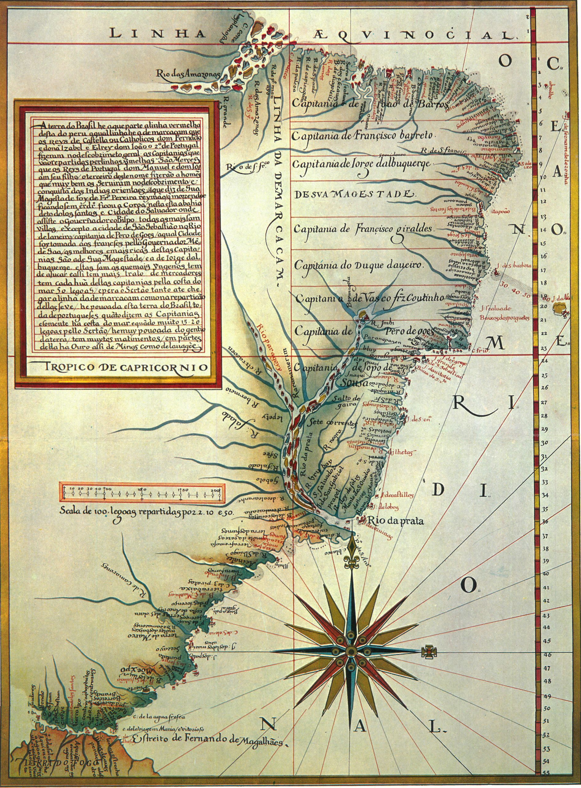 Por Luís Teixeira - https://historiadorioparatodos.com.br/timeline/1534-capitanias-hereditarias/km_c258-20190503153124-6/, Domínio público, https://commons.wikimedia.org/w/index.php?curid=1265681