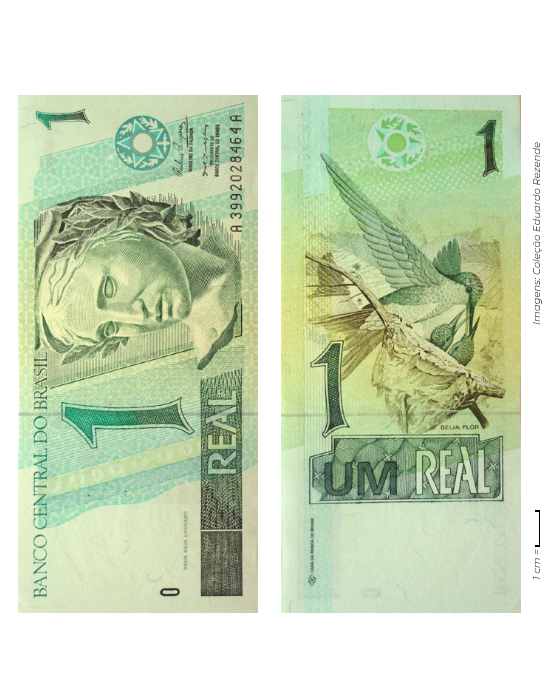Cédula de 1 real da 1º família do real Cédula de 1 real da 1º família do real