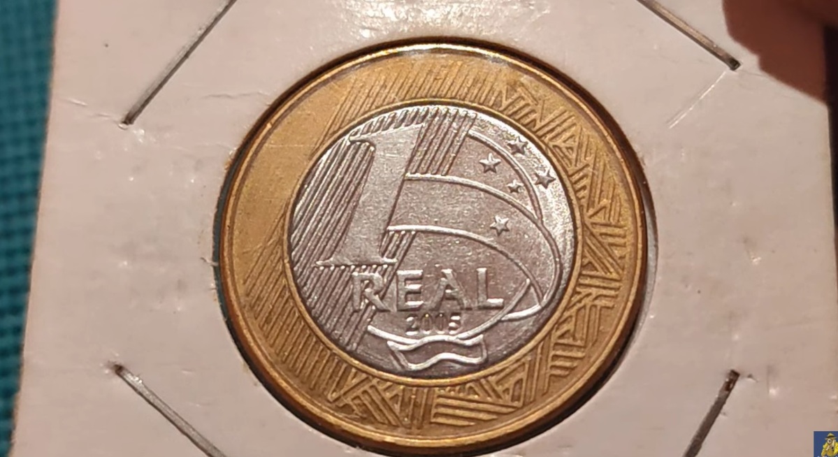 Saiba o valor da moeda de 1 real ano 2005 com reverso horizontal