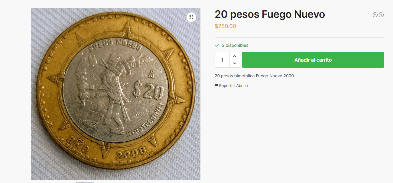 Valor da Moeda de 20 pesos Fuego Nuevo Valor da Moeda de 20 pesos Fuego Nuevo