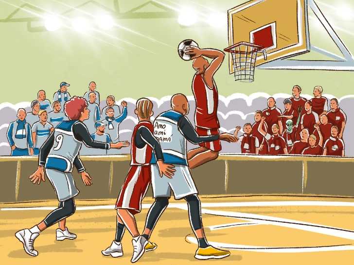 desafio visual cinco erros no jogo de basquete Desafio visual cinco erros no jogo de basquete. Fonte: Jagran Josh.
