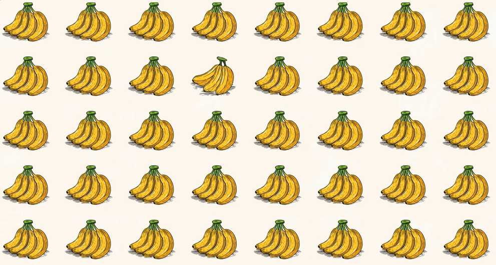 desafio visual da banana Desafio visual da banana. Fonte: Jagran Josh.