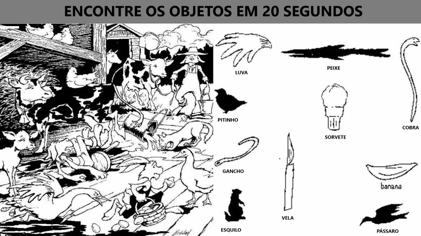 Ilusão de Ótica: será que você consegue encontrar esses objetos em 20 segundos? Ilusão de Ótica: será que você consegue encontrar esses objetos em 20 segundos?