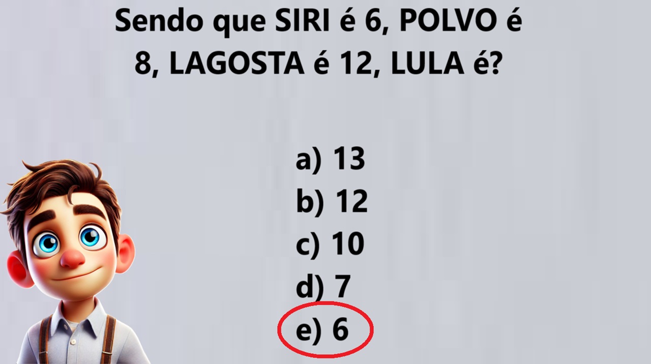 Teste Matemático: qual o número que representa "LULA"? Teste Matemático: qual o número que representa "LULA"?