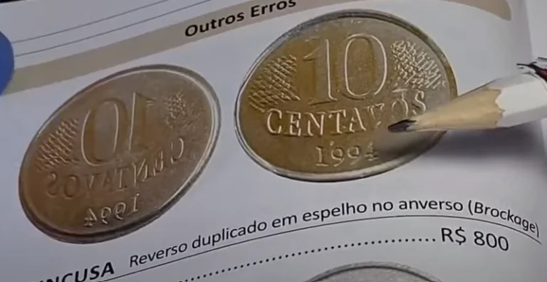 Moeda 10 centavos ano 1994 com Reverso duplicado Moeda 10 centavos ano 1994 com Reverso duplicado