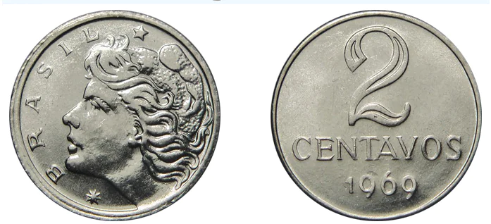 Moeda 2 centavos 1969 Moeda 2 centavos 1969