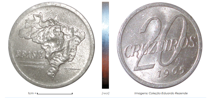 Moeda de 1 cruzeiro 1965 comum Moeda de 1 cruzeiro 1965 comum