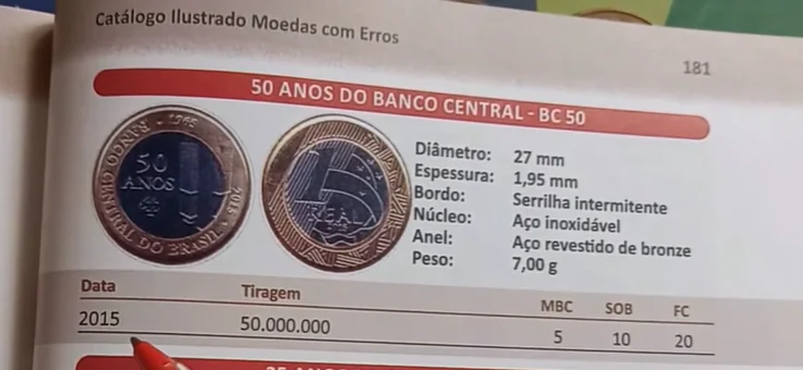 Moeda 50 anos do Banco Central Moeda 50 anos do Banco Central