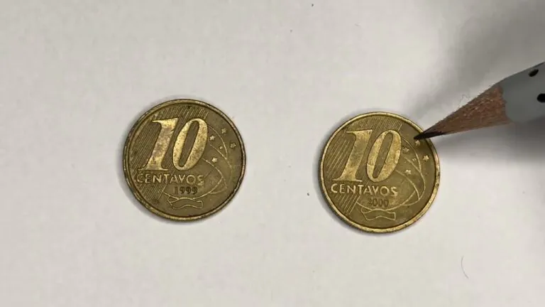 Moedas de 10 centavos com reverso invertido mais valorizadas de 2024