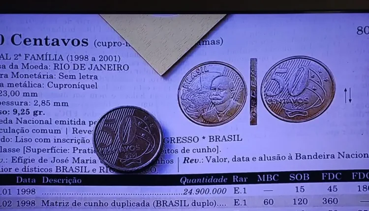 Valor da moeda de centavos com Brasil Duplo Valor da moeda de centavos com Brasil Duplo