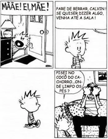 "Na tirinha de Calvin e Haroldo, de Bill Watterson, a personagem empregou o advérbio onde adequadamente." "Na tirinha de Calvin e Haroldo, de Bill Watterson, a personagem empregou o advérbio onde adequadamente."