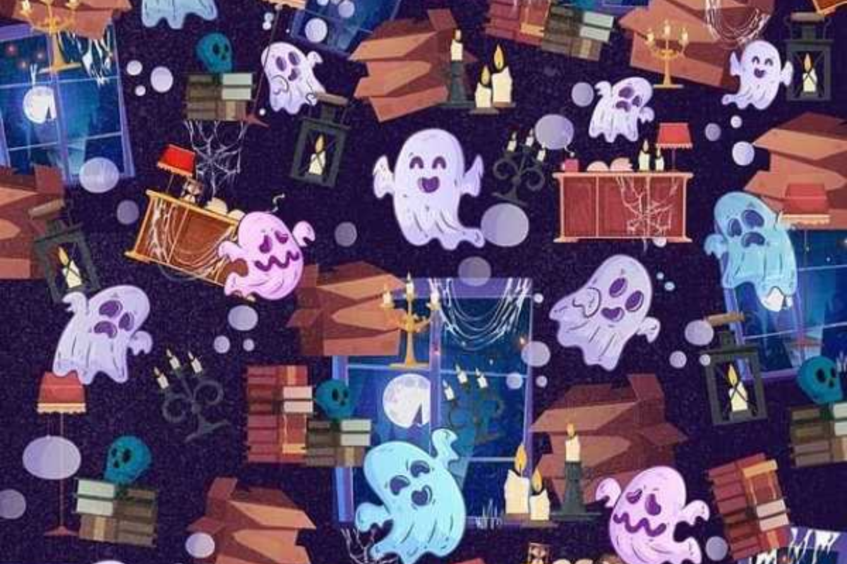Desafio visual da abóbora entre os fantasmas. Fonte: Jagran Josh.