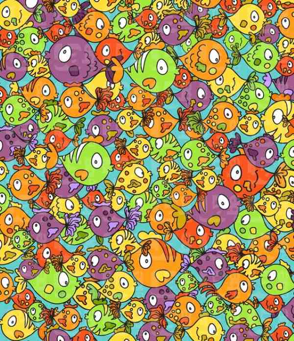desafio visual da galinha entre os peixes Desafio visual da galinha entre os peixes. Fonte: Jagran Josh.