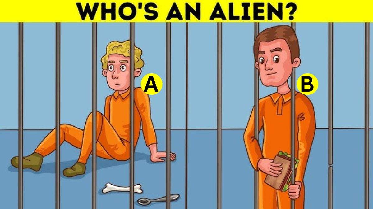 descubra quem e o alienigena na imagem Teste de QI - descubra quem é o alienígena na prisão. Fonte: Jagran Josh.