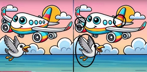 encontre diferencas no aviao voando resposta Encontre 3 diferenças no avião