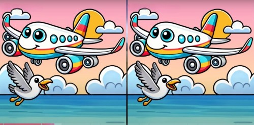 encontre diferencas no aviao voando Encontre 3 diferenças no avião