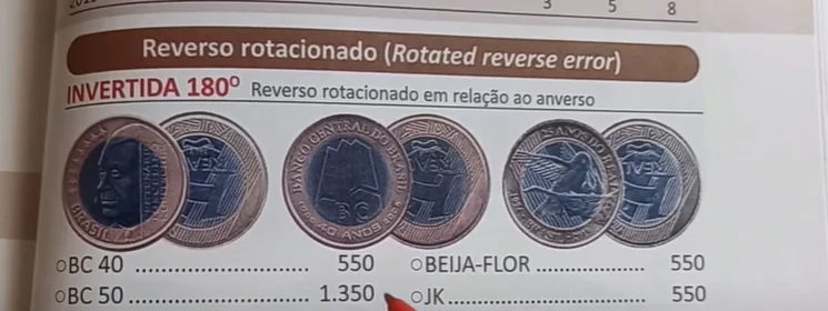 Moeda de 1 real 50 anos do Banco Central reservo invertido Moeda de 1 real 50 anos do Banco Central reservo invertido