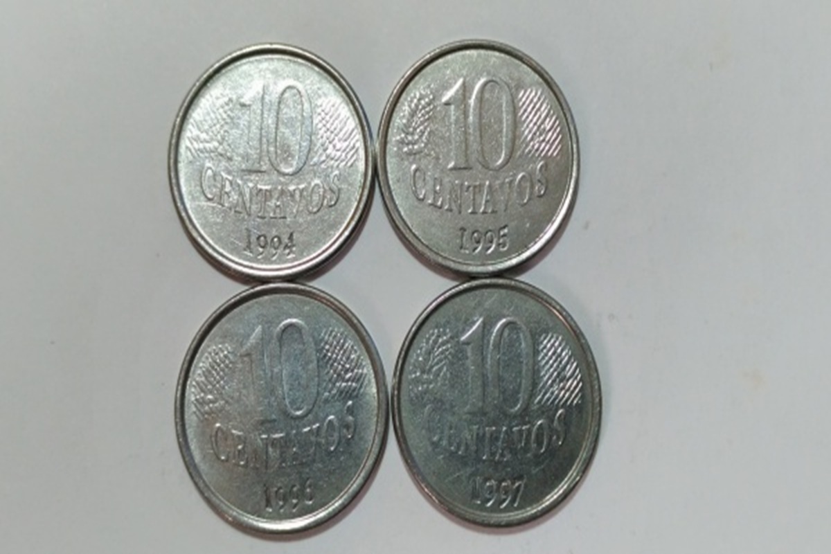 moedas de 10 centavos avaliadas em R$ 1.300