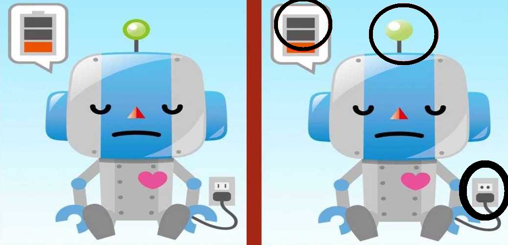 Teste de QI: encontre as 3 diferenças entre as imagens dos robôs Teste de QI: encontre as 3 diferenças entre as imagens dos robôs